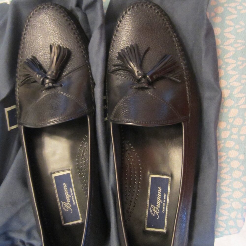 Men's Bragano Black Tassel Vintage Loafers